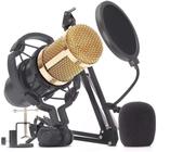 Microfone Condensador para Stream- Pod Cast - Gravações - Kit completo - Kp- M0010 - Bm0800