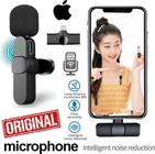 Microfone de Lapela Sem Fio Com Clipe Para iOS Smartphone Conector Lightning Wireless Gravar Vídeo Live Youtuber