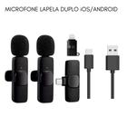 Microfone Duplo Lapela Filtro de Ruído Compatível Android e iOS vídeo
