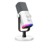 Microfone Fifine Ampligame Am8 Gamer Xrl Usb Rgb Mic - Branco