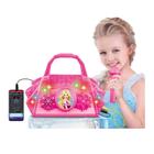 Microfone Infantil Portatil Bolsa Com Som E Luz Rosa Belinda DMT5899 - Dm Toys