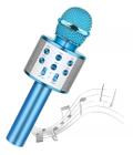 Microfone Karaokê Com Bluetooth Muda Voz Led WS-858