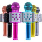 Microfone Karaoke Infantil Usb Bluetooth Caixa De Som Rosa