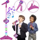 Microfone Karaoke Rosa Singer Star Para Meninas Luzes Crianças - Bee Toys