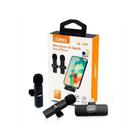 Microfone Lapela Duplo Sem Fio Lelong LE-932 Compatível com Iphone e Ipad - ELE284