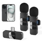 Microfone Lapela Duplo Sem Fio para iPhone USB-C e Android Boya V20