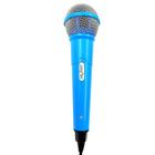 Microfone Para Karaokê Igreja Bar Show Azul Com Cabo