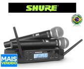 microfone sem fio duplo profissional marca shure