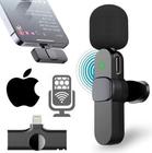 Microfone Sem Fio Lapela Conector Lightning Compatível Ios Celular Smartphone Live Gravação de Vídeo a Distância
