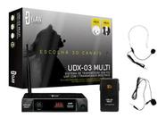 Microfone Sem Fio Uhf Headset Lapela Udx-03 Multi 30 Canais