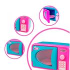 Microondas Brinquedo Azul Rosa Forno Divertida Para Criança Colecionável Fogãozinho Para Brincar Com Botão Passatempo