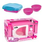 Microondas Brinquedo Azul Rosa Infantil Mini Cozinha Forno Divertida Faz De Conta Colecionável Para Brincar Com Botão
