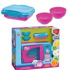 Microondas Brinquedo Azul Rosa Mini Cozinha Forno Divertida Para Criança Faz De Conta Fogãozinho Passatempo Diversão