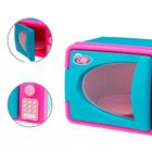 Microondas Brinquedo Com Luz Som Azul Rosa Infantil Divertida Faz De Conta Colecionável Fogãozinho Com Botão Passatempo