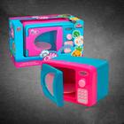 Microondas Brinquedo Com Luz Som Azul Rosa Infantil Mini Cozinha Menina Faz De Conta Fogãozinho Para Brincar Com Botão