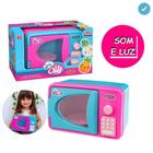 Microondas Infantil Brinquedo Com Luz E Som Abre Forno Chef - Azul/Rosa