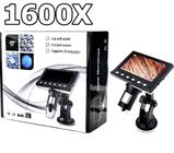 Microscópio 1600x monitor Lcd 4.3 1080p com Cartão Sd 256g com bateria interna com zoom digital
