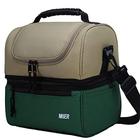 MIER Adulto Lunch Box Saco de almoço isolado Grande saco refrigerador para homens, mulheres, refrigerador de dois andares (Exército Verde / Khaki, Grande)