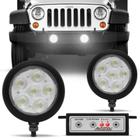 Milha Strobo Safetycar Redondo 6 Leds Corpo Cromado Vermelho - Autopoli