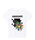 Minecraft Camiseta Infantil Cor Branca Game