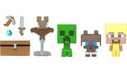 Minecraft Mob Head Minis Cave Explorers Pack com 2 Action Figures and Accessories, Steve and Creeper, Presente Colecionável para fãs com 6 anos ou mais