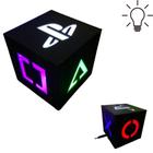 Mini Abajur PLAY V2 CUBO de mesa LED Gamer Geek Acrílico Símbolos