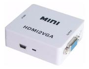 Mini Adaptador Conversor Hdmi Vga Transmite Áudio E Vídeo - Alinee