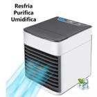 Mini Ar Condicionado Portátil Umidificador Climatizador Cooler Luz Led USB Cor Branco 12v