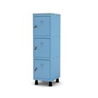 Mini Armário Guarda Volume Locker Roupeiro 1 Vão 3 Portas MGRF501/3 Azul Dali - Pandin