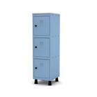 Mini Armário Guarda Volume Locker Roupeiro 1 Vão 3 Portas MGRP501/3 Azul Dali - Pandin