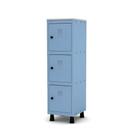 Mini Armário Guarda Volume Locker Roupeiro 1 Vão 3 Portas MGRP501/3 Azul Dali - Pandin