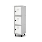 Mini Armário Guarda Volume Locker Roupeiro 1 Vão 3 Portas MGRP501/3 Cinza e Branco - Pandin