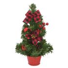 Mini Arvore Natal Pinheiro Decorada Laço Xadrez 31cm Enfeite Natalino Decoração Premium