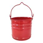 Mini Balde Para Decoração e Multiuso Galvanizado 3L Vermelho