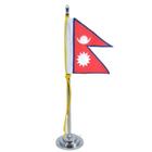 Mini Bandeira de Mesa do Nepal Poliéster 15 cm (Mastro)