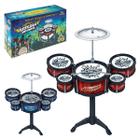 Mini Bateria Infantil Musical 5 Tambores 1 Prato 2 Baquetas