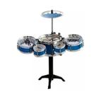 Mini Bateria Infantil Rock Star Importway BW038AZ - Azul