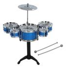 Mini Bateria Instrumental Pop Rock Infantil 5 Caixas Baqueta