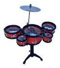 Mini Bateria Musical Infantil 5 Tambores e Baquetas Music Jazz Drum