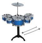 Mini Bateria Musical Infantil Com 5 Tambores Baqueta Brinquedo Menino Menina