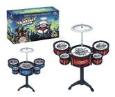 Mini Bateria Musical Infantil Jazz Drum Tambor E Baquetas