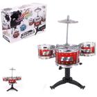 Mini Bateria Musical - Meu Ritmo Jazz Drum Music Vermelho Wellkids