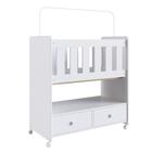 Mini Berço Moisés BY 511 com Colchão 2 Gavetas Branco - Completa Móveis