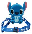 Mini Bolsinha Porta Treco Moedas Lilo Stitch Silicone Cor Azul Desenho Do Tecido Coelho