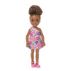 Mini Boneca Barbie Chelsea - Morena Vestido Flores - Mattel DWJ33/HGT07