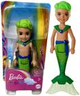 Mini Boneco Colecionável Menino Boy Tritão - Verde - Chelsea Club - Família Da Boneca Barbie Sereia Dreamtopia - Mattel Brinquedos