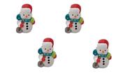 Mini Boneco de Neve 4 Peças Enfeite Decoracao Natal Ceramica