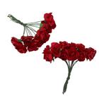 Mini Buque de Flores Artificiais - Vermelho - 8cm - 12 unidades - Rizzo - artlille