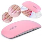 Mini Cabine Para Unha GelLed/uv Sun Mini Portátil 6w Bivolt Unhas Gel Rosa Cabine Secagem de Unha