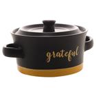 Mini Caçarola Cerâmica Grsteful Preto Matt/Amarelo 13x6cm 28533 Bon Gourmet